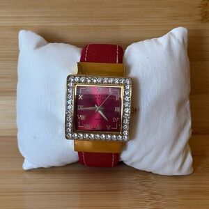 Elegant Red and Gold Women's Watch